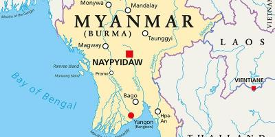 Земља Мијанмар мапи