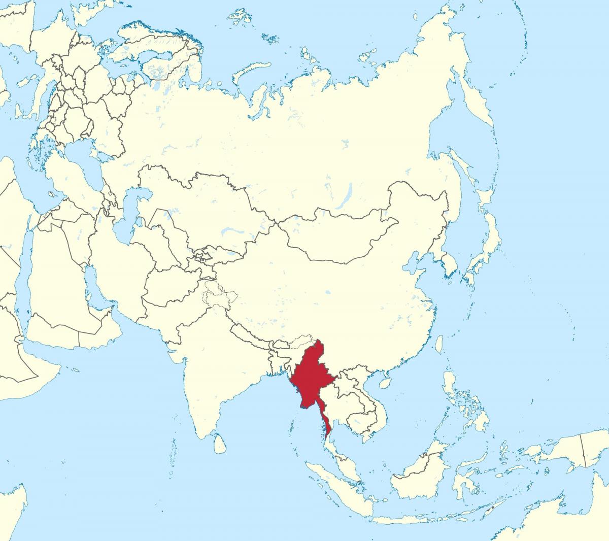карта света Бурма Мијанмар 