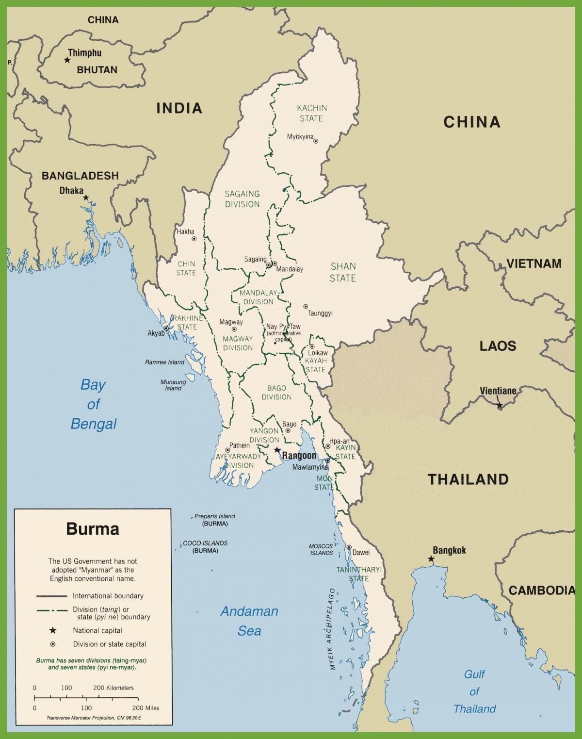 Политичке Бурми мапи